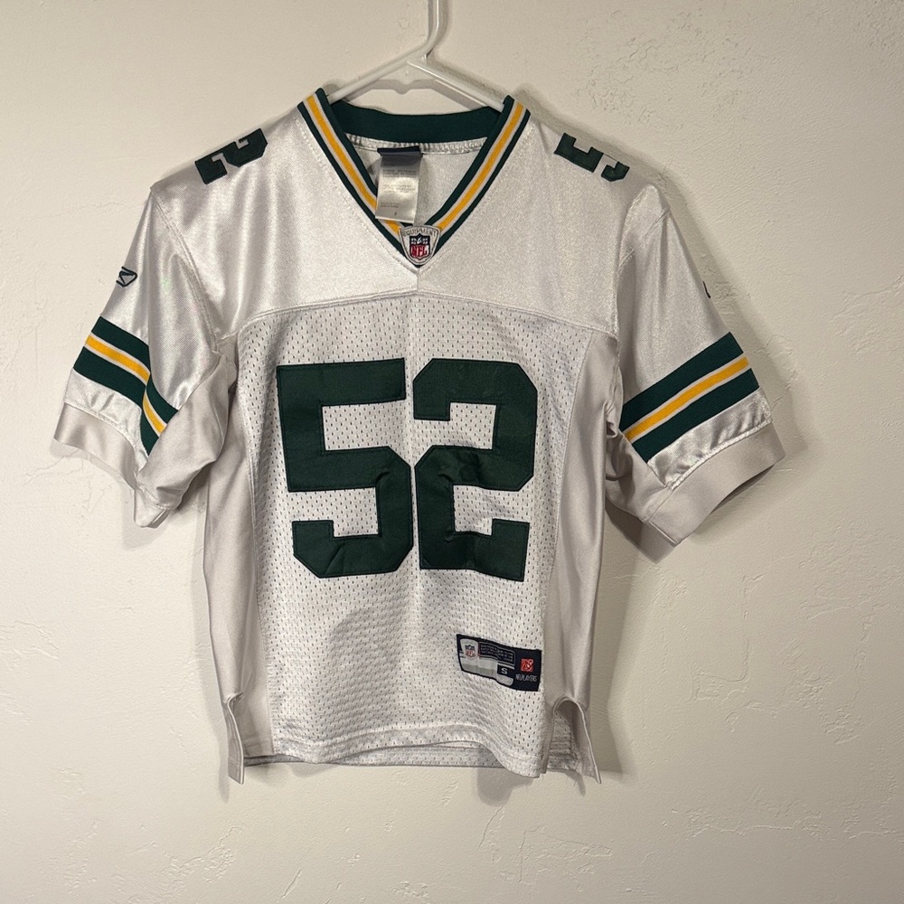 Reebok White and Green Kids Jersey